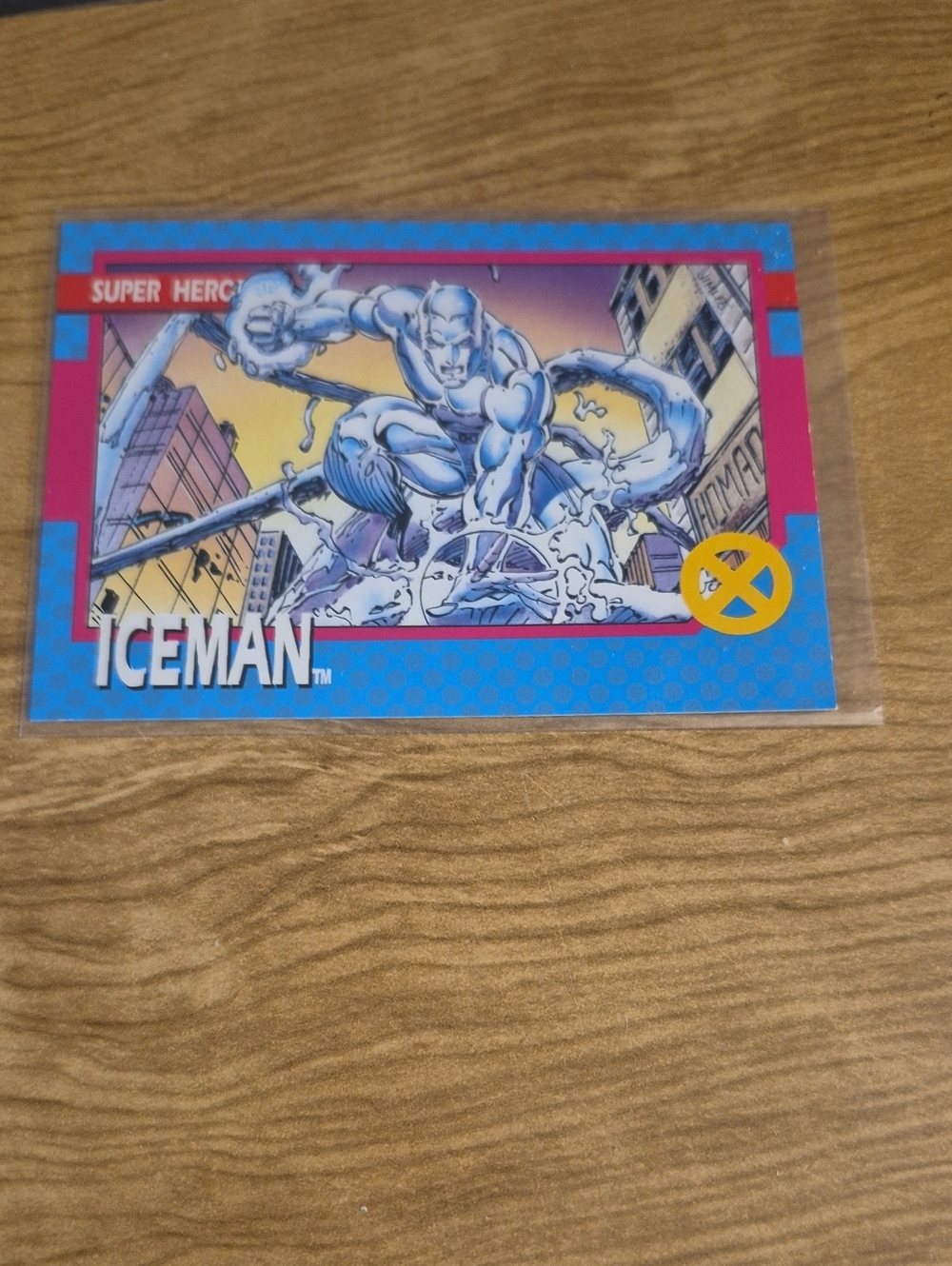 Marvel Iceman Card - Blue, Yellow, Pink Accents